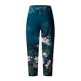 thumbnail image 3 of Jsaierl Cotton Linen Pants for Women Elastic Waist Crop Pants Plus Size Straight Leg Slack Casual Trouser with Pockets, 3 of 4