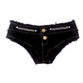 thumbnail image 1 of Jeans Courts d'Été Décontractés pour Femmes, Triangle Entrejambe Taille Basse avec Boutons, 1 of 8