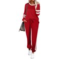 thumbnail image 2 of Innerwin Jogger Set Long Sleeve Ladies Sweatsuits Jogging Pullover Loungewear Two Piece Outfit Red L, 2 of 7