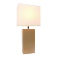 thumbnail image 3 of Elegant Designs Modern Leather Table Lamp with White Fabric Shade, 3 of 3