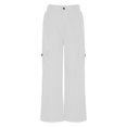 thumbnail image 4 of Chbgutlmr Pantalon Cargo pour Femmes Taille Élastique Jambe Droite Extérieur Ample Décontracté Pantalon de Randonnée Automne, 4 of 6