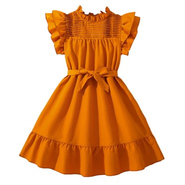 JIRNDf Flower Girl Dress For Wedding Party Princess Ball Gown Elegant Elastic Comfortable Fashion 8 12 Years Old Formal Casual Girls Summer Dress Brown 10-