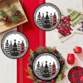 thumbnail image 4 of A Christmas Party Tableware Disposable Paper Plates Set Black White Checkered Christmas Tree Theme 7 Inch Plates 18X18Cm 7.09X7.09 Inches, 4 of 7