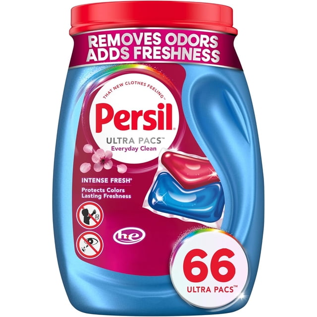 Persil Détergent à Lessive Ultra Pacs Fraîcheur Intense Propre au Quotidien, 66 Unités