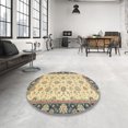 thumbnail image 3 of Ahgly Company Indoor Square Abstract Brown Gold Oriental Area Rugs, 6' Square, 3 of 6