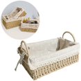 thumbnail image 4 of Handmade Rattan Storage Basket Clothing Cosmetics Sundries Container for Dorm Bedroom , B, 4 of 8