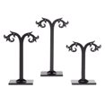 thumbnail image 1 of 3pcs/Set Acrylic Earrings Stand Holder T-shape Ear Studs Display Rack Jewelry Organizer (Black), 1 of 7