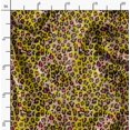 thumbnail image 2 of Soimoi Yellow polyester Crepe Fabric Leopard Animal Skin Print Fabric by the Yard 52 Inch Wide, 2 of 6