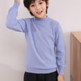thumbnail image 2 of MeetoTime 4-18 Years Children's Knitted Undershirt Solid Color Thick Half High Neck Long Sleeved Pullover Top, 2 of 3