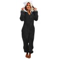 thumbnail image 2 of Combinaison Femme à Manches Longues à Capuche Pyjama Combinaison Décontractée d'Hiver Chaude Combinaison de Nuit Grande Taille Combinaison en Liquidation, 2 of 8