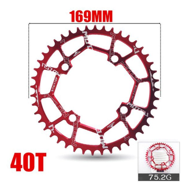 Bike Chainring 104BCD Chainwheel Bicycle Chainwheel Bicycle Round Chain Round Chainwheel Bicycle Round 104bcd Bike Chain Ring Parts Guide Wheel Round Red 40T