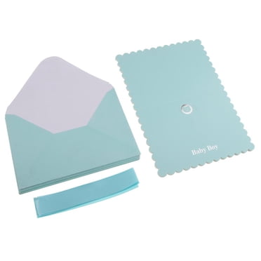 GUOOL Baby shower invitation card blue boy pink girl ribbon envelope baby Baby Boy