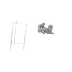 Siruishop Minimalist Clear Acrylic Cat Sculpture Side Table Nightstand Modern Bedside Cabinet End Table Decorative Figurine Animal Statue Art Crafts for Living Room Bedroom Home Office