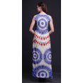 thumbnail image 4 of Bimba Robe Maxi Décontractée Teinture sur Nœuds pour Femme à Col en V Sans Manches avec Fente avant Imprimée Boho-Medium, 4 of 5