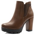 thumbnail image 1 of Unique Bargains Bottes Chelsea à Plateforme à Talons Hauts Épais à Fermeture Éclair pour Femmes, 1 of 7