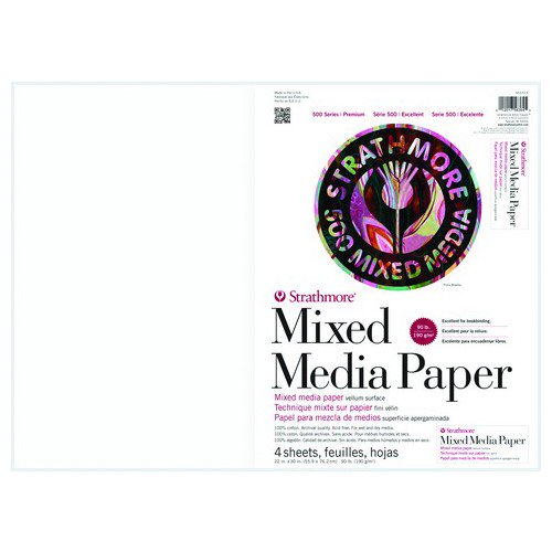 DIXON Tic/STRATHMORE 563614 Feuilles de Matériaux Mixtes VELLUM 90LB 22 X 30 Lot de 4