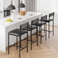 thumbnail image 3 of AKDSteel Bar Stools Set of 4, Kitchen Bar Stools with Footrest, PU Upholstered Counter Height Barstools, Bar Chairs with Back for Kitchen Island, Apartment, Counter Bar, Easy Assembly, Rustic Black, 3 of 7