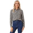 thumbnail image 1 of INSPIRE CHIC Women's Button Down Long Sleeve Ditsy Floral Shirt, 1 of 6
