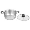 thumbnail image 4 of 1 Pce Marmite à Soupe en Acier Inoxydable Marmite Multifonctionnelle Marmite Pratique avec Couvercle en Verre, 4 of 8