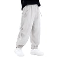 thumbnail image 1 of Solid Color Stretch Belt Work Pants for Kids with Pockets, Casual Comfort Pants for Adults, 1 of 6