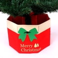 thumbnail image 4 of XYAIYT Collier de Sapin de Noël pour Décorations de Noël Résistant aux Déchirures en Tissu Non Tissé Velours Nœud Broderie Cache Support Se Convertit en Rangement Rangement de Cadeaux Organisé pour Maison Porche 15.7x11.8x1.4 Po Rouge, 4 of 6