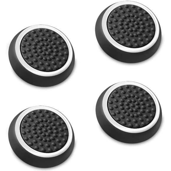 Ensemble de 4) Joysticks Analogiques de Performance avec Prises de Pouce Compatibles avec PS5, PS4, Xbox One, Xbox Series X/S (Noir/blanc)