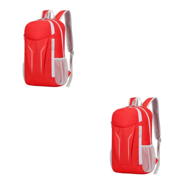 kurtrusly 1/2/3/5 Sac à Dos de Randonnée de Camping Imperméable et Durable pour un Voyage Pratique Rendant Facile à Plier Rouge 2PCS