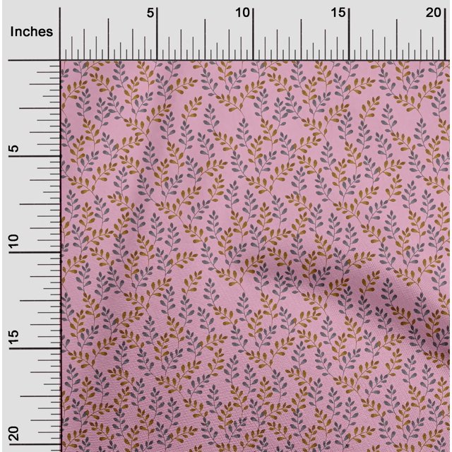 oneOone Cotton Cambric Fabric Leaf Leaves Print Fabric BTY 56 Inch Wide