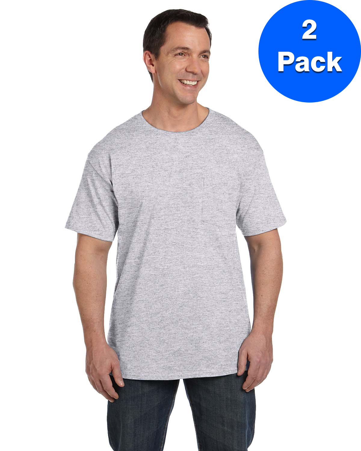 Hanes Men's Beefy-T avec Poche - 5190P (Lot de 2)