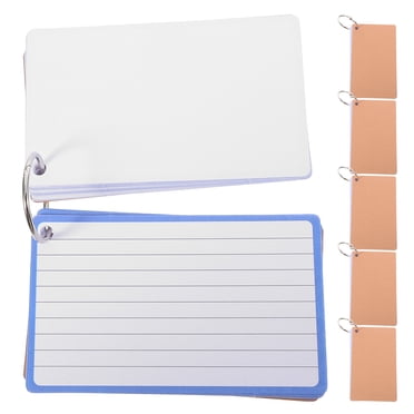 Phenofice 6 Pcs Cartes Flash Vierges avec Anneaux Papier Bleu pour Tâches d'Apprentissage