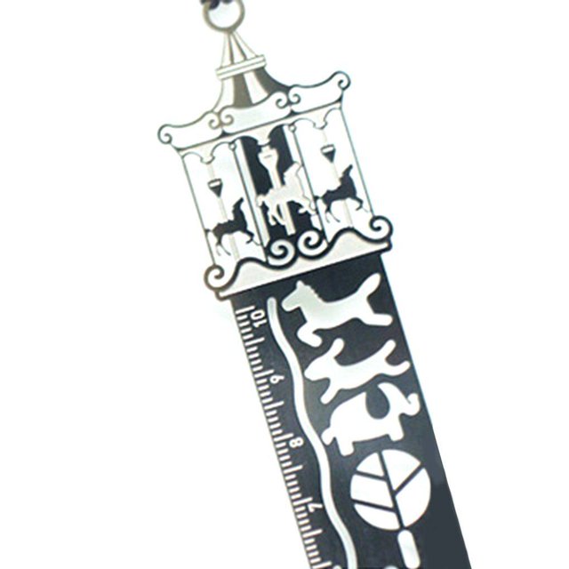 Hollow Out Metal Bookmark with School Office Scale Dual Measure Ruler Stationery School Office Supply