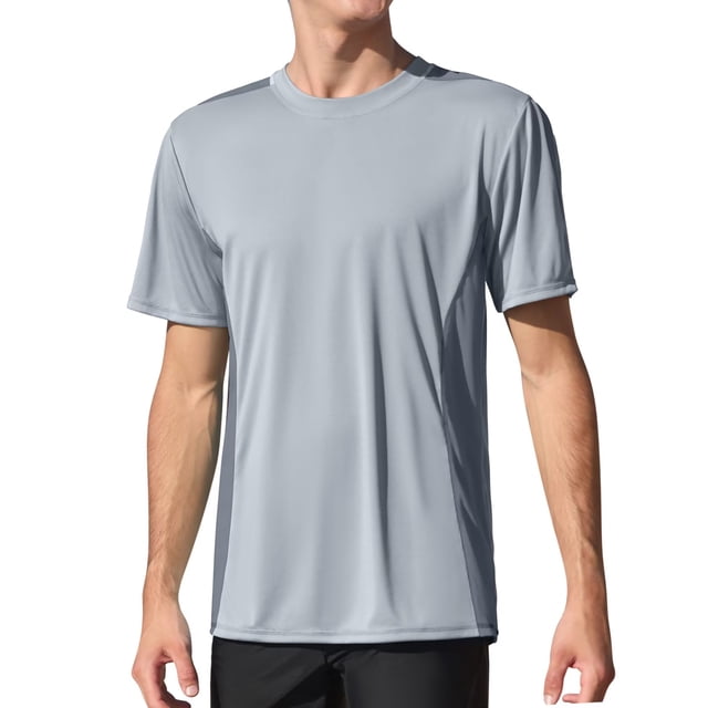 Charmo Chandails de Bain UPF 50+ pour Hommes, Séchage Rapide, Manches Courtes, Hauts de Maillot de Bain, Protection Solaire, Course, Surf, Rashguards