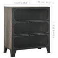 thumbnail image 4 of vidaXL Storage Cabinets 2 pcs Grey 72x36x82 cm Metal and MDF, 4 of 5