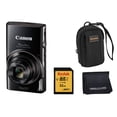 thumbnail image 1 of Canon PowerShot ELPH 360 HS Digital Camera Bundled with Accessory Kit (Kodak 32GB SD Memory Card and Camera Pouch/Bag and Cleaning Cloth) - BLACK, 1 of 8