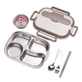 thumbnail image 2 of Fwttom Lunch Box 1500ml 4 Compartment Stainless Steel Bento Box Containers for Adults Leak-Proof Microwave Dishwasher Freezer Safe, 2 of 8