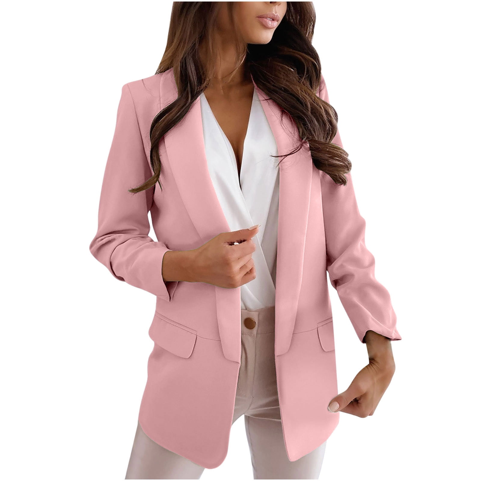 Manteau Long pour Femmes Veste Unie à Col Rabattu Manteau à Manches Longues Blazer à Manches Longues pour Femmes Veste en Duvet pour Femmes Veste de Mode pour Femmes Blazer