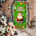 thumbnail image 1 of Christmas Door Curtain Outdoor Decor Santa Claus and Puppy Scene Hanging Fabric Backdrop for Front Door Entryway Party Photo Background 72.8x35.4 Inch Polyester Indoor Home Decoration, 1 of 5