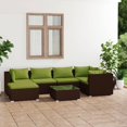 thumbnail image 1 of vidaXL 7 Piece Garden Lounge Set with Cushions Poly Rattan Brown, 1 of 5