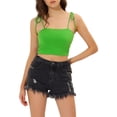 thumbnail image 1 of INSPIRE CHIC Camisole Tube d'Été à Bretelles Spaghetti à Nouer à Rayures pour Femme P Vert, 1 of 7