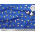 thumbnail image 2 of Soimoi Blue Silk Fabric OMG Text Decor Fabric Printed Yard 42 Inch Wide, 2 of 5