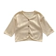 thumbnail image 1 of Besolor Baby Girls Cardigans Kids Casual V Neck Button Front Hollow out Long Sleeve Jacket Tops Fall Clothes, 1 of 4