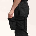 thumbnail image 4 of XUNKUSGA Hiking Pants Men Solid Color Windproof Softshell Outdoor Mens Pants Lightweight Water Resistant Ripstop Cargo Pants Comfortable Pull On Work Pant Black, 4 of 9