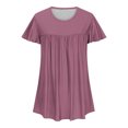 thumbnail image 4 of fheaev Hauts d'Été pour Femmes 2025 Vacances Mode pour Femmes T-shirt Imprimé Blouse à Manches 3/4 Col Rond Décontracté, 4 of 6
