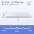 thumbnail image 2 of FDW Twin 6 Inch Medium-Firm Gel Memory Foam Mattress, CertiPUR-US Certified, in a Box, Green Tea Cooling, 2 of 7