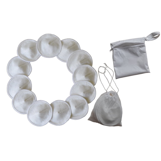 Savvy Mama! 12 Pack Organic Nursing Pads plus mesh laundry bag/carry bag. Washable. Reusable.