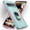 thumbnail image 2 of KOMI for Google Pixel 8 Case with Screen Protector, Built in 360°Adjustable Ring Kickstand Military Protective Armor ShockProof Cover - Green, 2 of 5