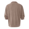 thumbnail image 3 of Innerwin Tee Lapel Neck Men T Shirts Work Solid Color Athletic Polo Shirt Khaki 2XL, 3 of 6