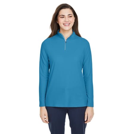 Core 365 Ladies' Fusion ChromaSoftâ„¢ Pique Quarter-Zip CE405W