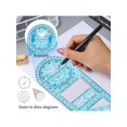 thumbnail image 3 of FYY 2 Pcs Multifunctional Geometric Ruler, Geometric Drawing Template Measuring Tool Plastic Mathematics Drawing Ruler, Draft Rulers for Student Schoo, 3 of 5