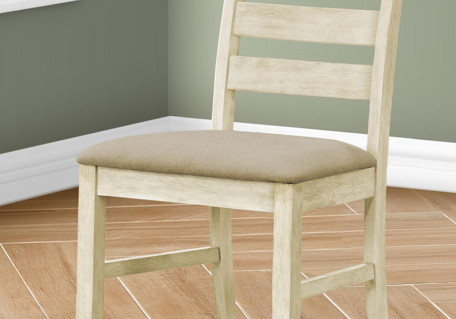 Monarch Specialties  Chaise De Salle À Manger, Hauteur De 38", Salle À Manger, Cuisine, Ensemble De 2, Coté, Rembourré, Blanc Antique, Aspect Linge Beige, Transitionnel